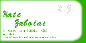 mate zabolai business card