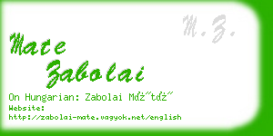 mate zabolai business card